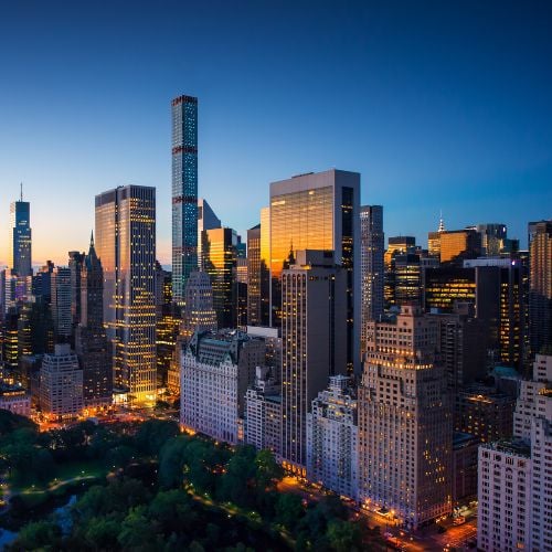 Aerial view of the New York City skyline at dusk use as header banner for Incorporation and Operational readiness 