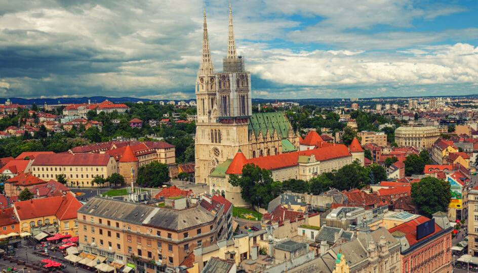 Aerial view of Zagreb City