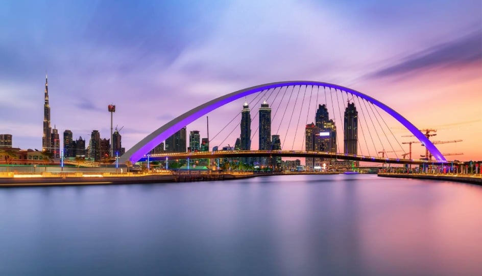 Dubai water canal bridge